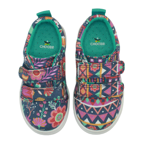 Boho Girl Floral Print Sneaker Shoes,Shoes,Chooze-The Little Clothing Company
