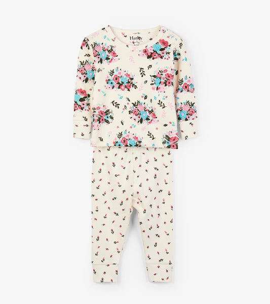 Baby Girl Floral Hedgehog Two Piece Organic Cotton Pajama,Pajamas,Hatley-The Little Clothing Company