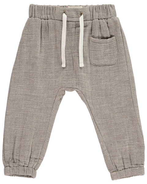 Baby and Boy's Beige Gauzy Linen Cotton Pants,Bottoms,Me and Henry-The Little Clothing Company