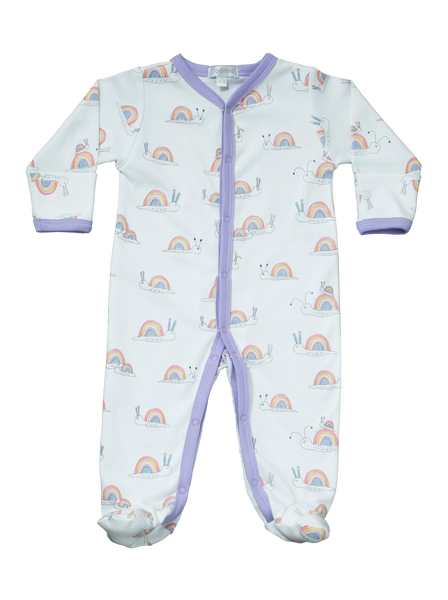 Baby Girl Rainbow Snails Zipper Footed Sleeper,Sleepers,Baby Noomie-The Little Clothing Company