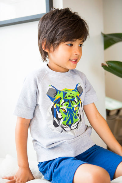 Fierce Tiger Short Sleeve Crew Neck Sweater,Shirts,Art & Eden-The Little Clothing Company