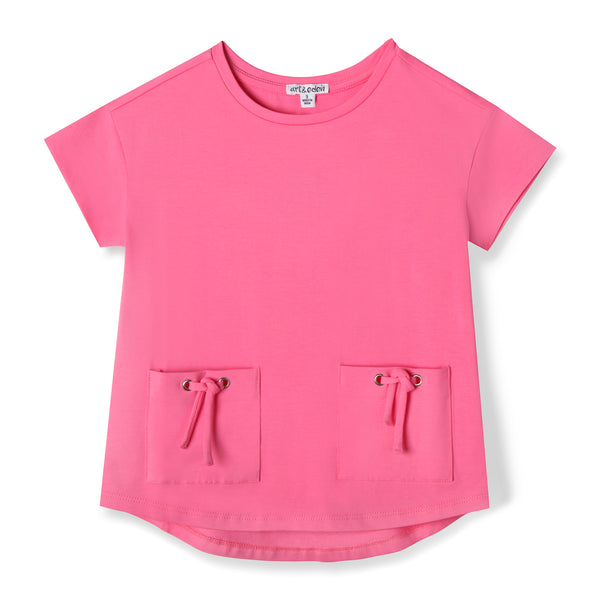 Pink Front Pocket Organic Cotton Tee – The Little Clothing Company