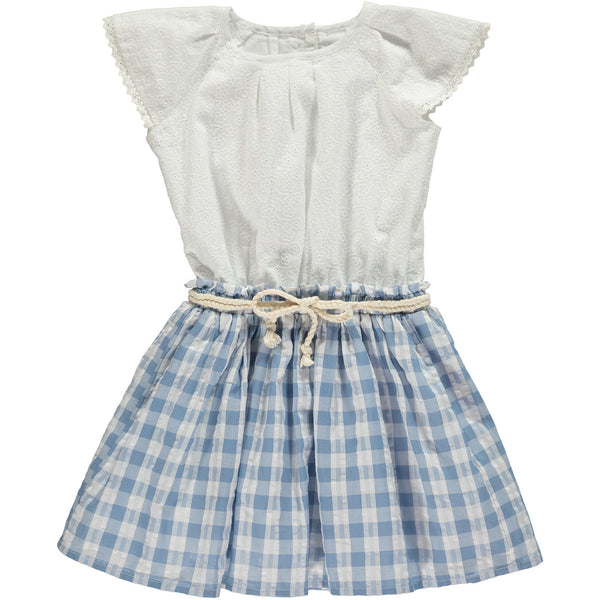 Country Girl Gingham Eyelet Dress,Dresses,Rockin' Baby-The Little Clothing Company