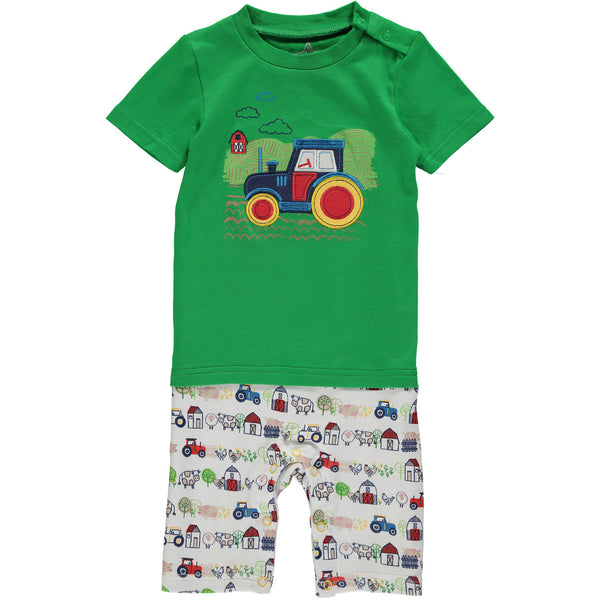 Baby Big Blue Tractor Romper,Romper,Rockin' Baby-The Little Clothing Company