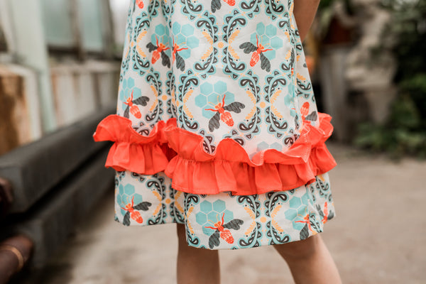 Bees Knees Girl Ruffle Dress,Dresses,Looking Glass-The Little Clothing Company