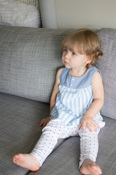 Summer Days Baby Girl Blue Stripe Tank,Shirts,Rockin' Baby-The Little Clothing Company