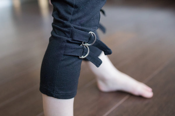 Buckles Girl Organic Cotton Black Legging,Bottoms,Art & Eden-The Little Clothing Company