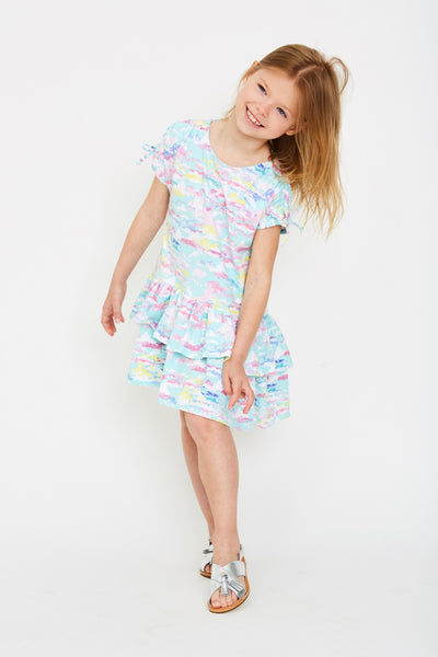 Rainbow Unicorn in the Clouds Girl Dress,Dresses,Art & Eden-The Little Clothing Company