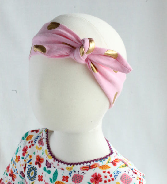 Metallic Polka Dot Baby & Girl Knotted Headband,Headband,Headbands of Hope-The Little Clothing Company