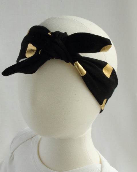 Metallic Polka Dot Baby & Girl Knotted Headband,Headband,Headbands of Hope-The Little Clothing Company