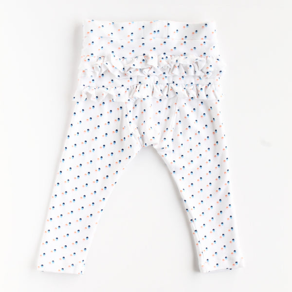 Polka Dot Print Ruffle Leggings,Bottoms,Rockin' Baby-The Little Clothing Company