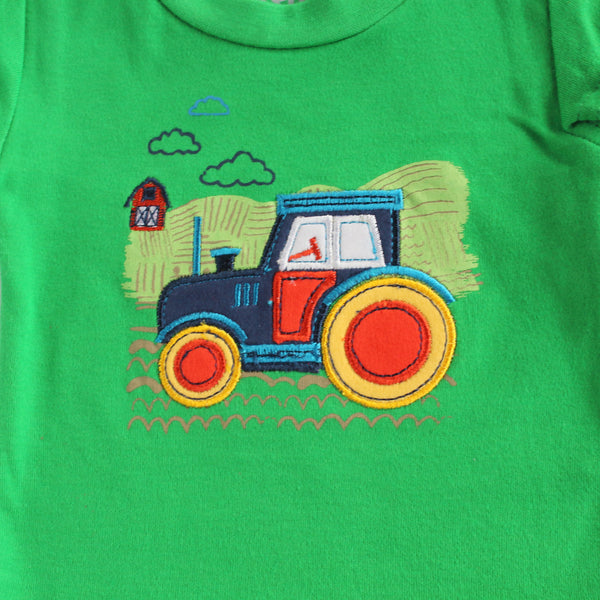 Baby Big Blue Tractor Romper,Romper,Rockin' Baby-The Little Clothing Company