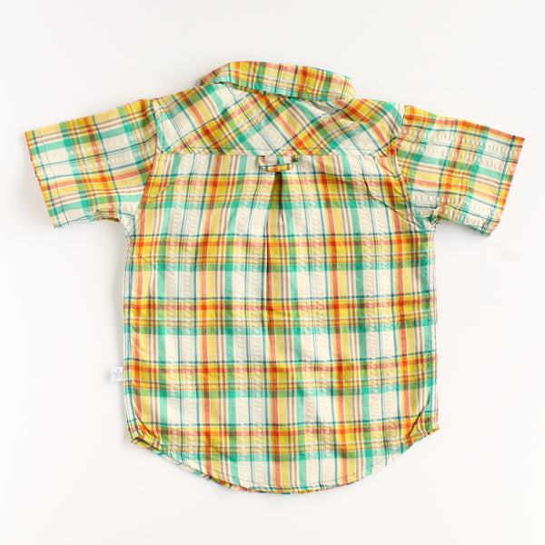 Sharp Dressed Kid Green Short Sleeve Button Up,Shirts,Rockin' Baby-The Little Clothing Company