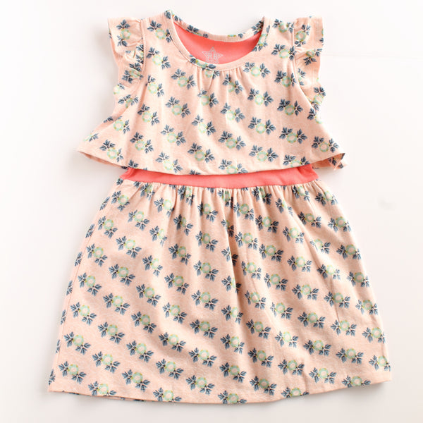 Amelia Girl Floral Tee One Piece Dress,Dresses,Rockin' Baby-The Little Clothing Company