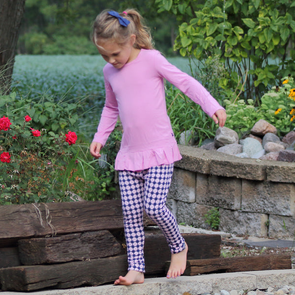 Bamboo Girl Loop Legging - Pink Heart - 3T,Bottoms,Sweet Bamboo-The Little Clothing Company