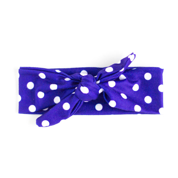 White Polka Dot Baby & Girl Knotted Headband - 2 Colors,Headband,Headbands of Hope-The Little Clothing Company