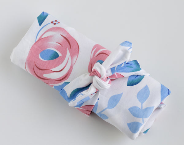 Baby Headband & Swaddle Set - Pink Peony