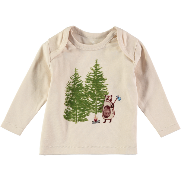 Baby and Boy Campfire Bear Long Sleeve Tee Shirt,Shirts,Rockin' Baby-The Little Clothing Company