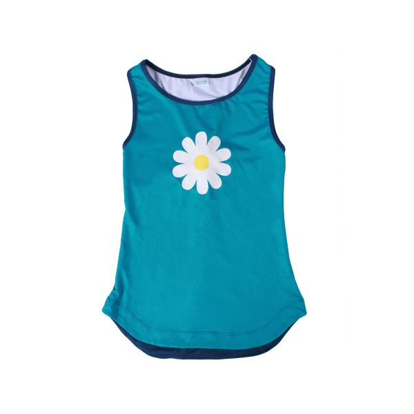 Daisy Girl Blue Racer Back Tank,Shirts,Chooze-The Little Clothing Company