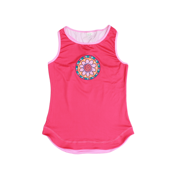 Kaleidoscope Flower Racer Back Tank,Shirts,Chooze-The Little Clothing Company