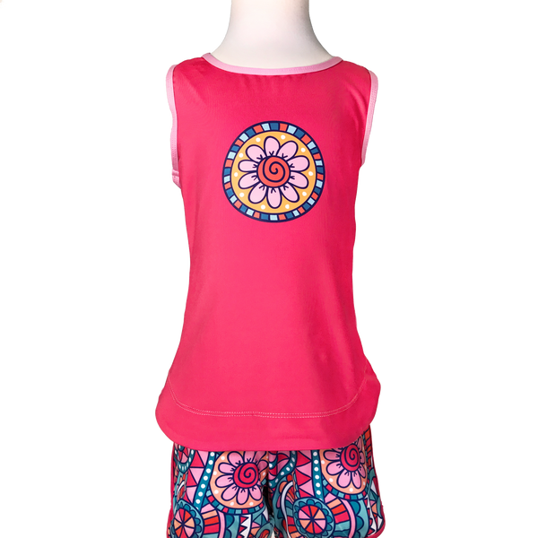 Kaleidoscope Flower Racer Back Tank,Shirts,Chooze-The Little Clothing Company