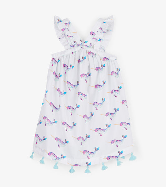 Baby and Girl's Cross Back Narwhal Sea Dress,Dresses,Hatley-The Little Clothing Company