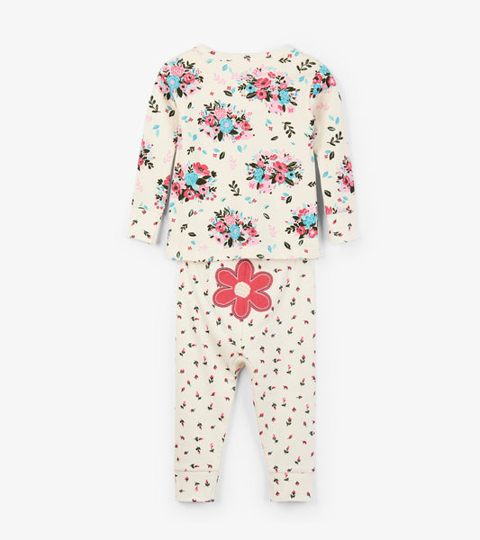 Baby Girl Floral Hedgehog Two Piece Organic Cotton Pajama,Pajamas,Hatley-The Little Clothing Company