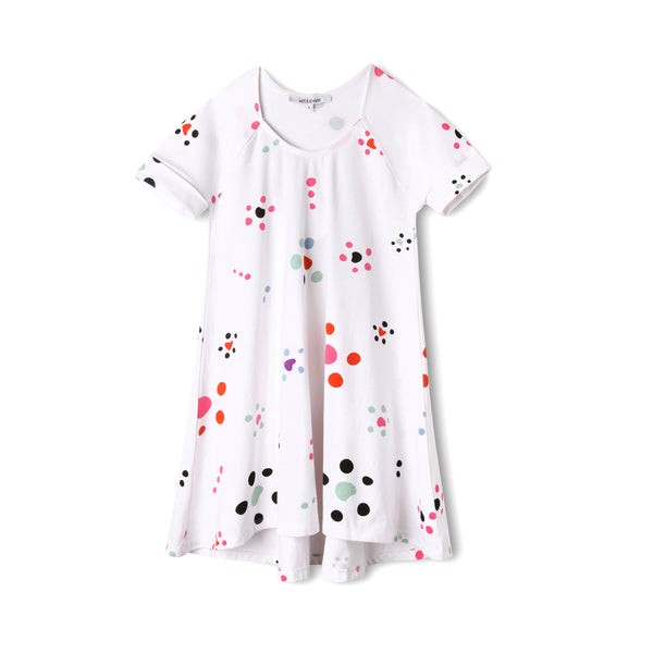 Starfish Polka Dot Girls Organic Cotton Swing Dress,Dresses,Art & Eden-The Little Clothing Company