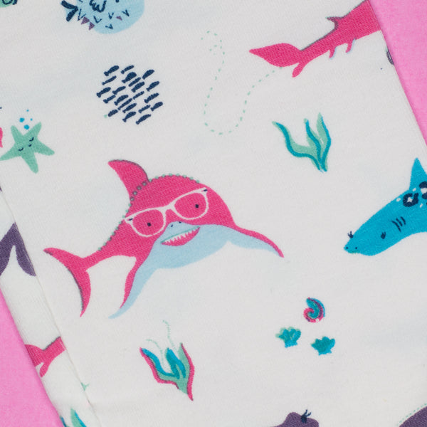 Smarty Girl Shark Baby & Girl Organic Cotton Leggings,Bottoms,Smarty Girl-The Little Clothing Company