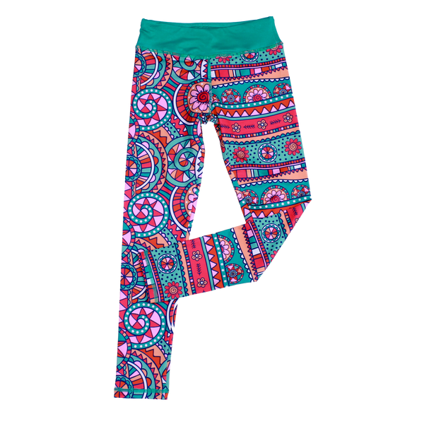 Kaleidoscope Flower Cropped Legging,Bottoms,Chooze-The Little Clothing Company