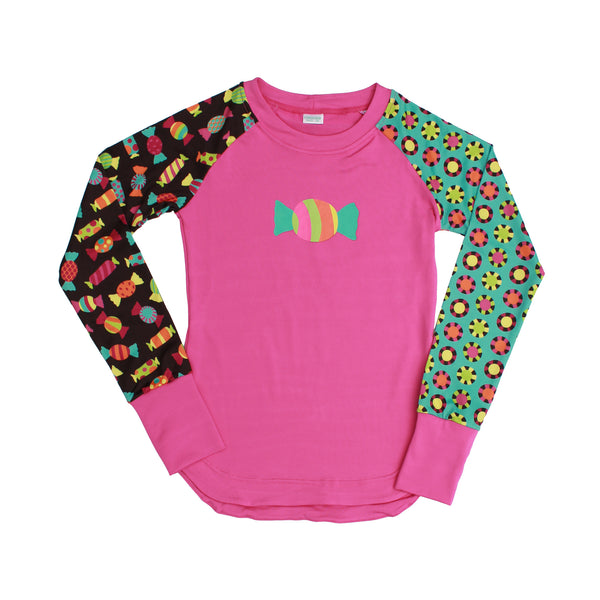 Candy Girl Athletic Long Sleeve Tee,Shirts,Chooze-The Little Clothing Company