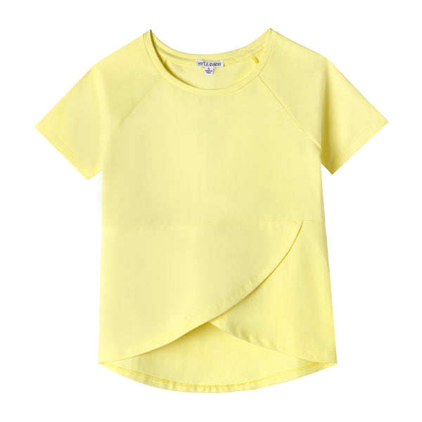 Sunshine Yellow Cross Front Organic Cotton Tee,Shirts,Art & Eden-The Little Clothing Company