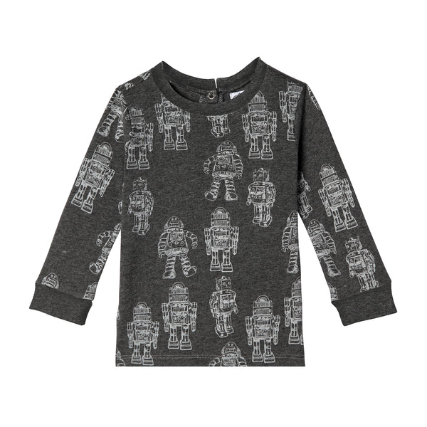 Baby Boy Robot Long Sleeve Organic Cotton Tee,Shirts,Art & Eden-The Little Clothing Company