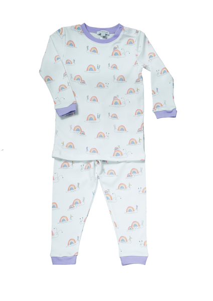 Baby Girl Rainbow Snails Two Piece Pajama,Pajamas,Baby Noomie-The Little Clothing Company