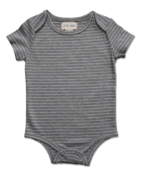 Baby Striped Short Sleeve Onesie - 2 Colors,Onesie,Me and Henry-The Little Clothing Company