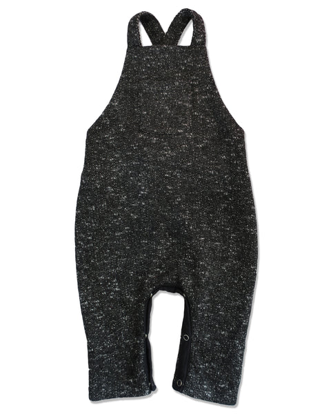 Baby Boy Black Speckled Knit Overall,Bottoms,Me and Henry-The Little Clothing Company