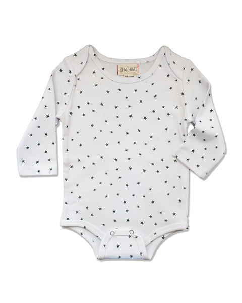 Baby Star Print Long Sleeve Onesie - 2 Colors,Onesie,Me and Henry-The Little Clothing Company