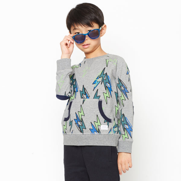 Boy's Lightening Bolt Organic Cotton Sweatshirt,Shirts,Art & Eden-The Little Clothing Company