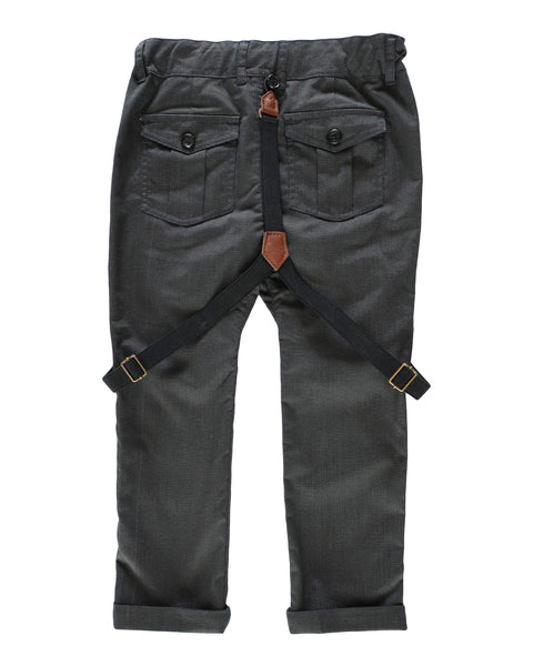 Boy's Black Houndstooth Suspender Chinos,Bottoms,Me and Henry-The Little Clothing Company