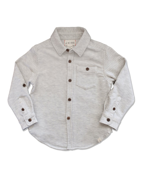 Boy's Gray Jersey Button Up Shirt,Shirts,Me and Henry-The Little Clothing Company