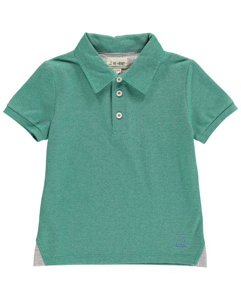 Boy's Green Pique Polo,Shirts,Me and Henry-The Little Clothing Company
