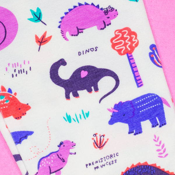 Smarty Girl Dinosaur Baby & Girl Organic Cotton Leggings,Bottoms,Smarty Girl-The Little Clothing Company