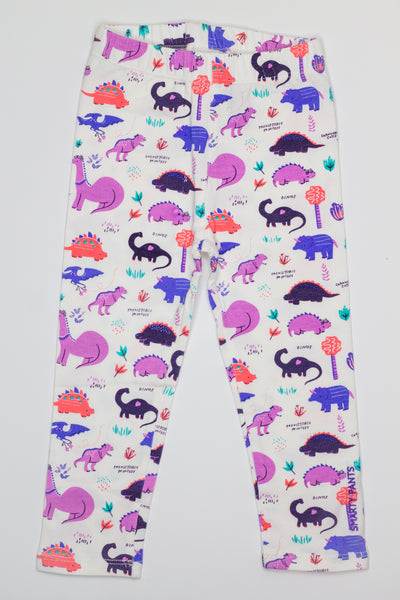 Smarty Girl Dinosaur Baby & Girl Organic Cotton Leggings,Bottoms,Smarty Girl-The Little Clothing Company