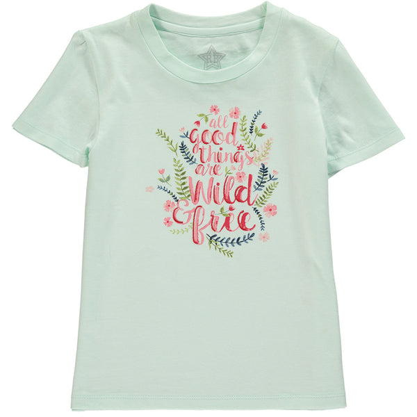 Wild & Free Girls Graphic Short Sleeve Tee,Shirts,Rockin' Baby-The Little Clothing Company