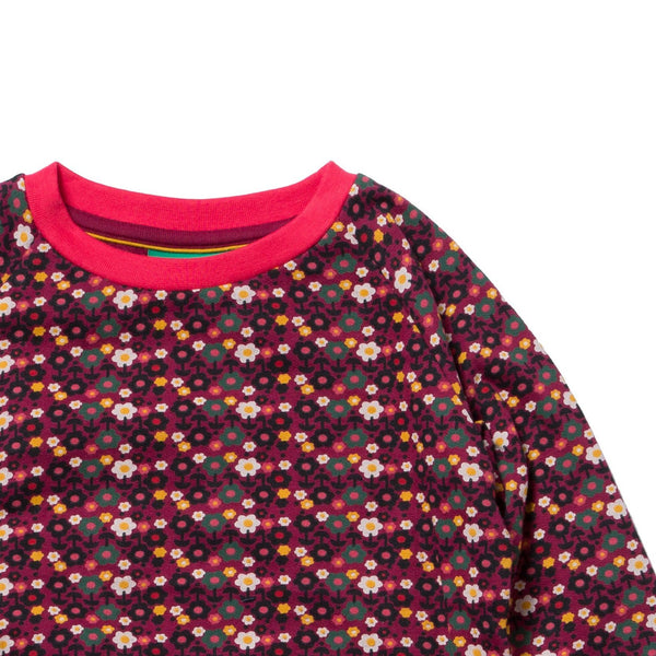 Purple Forest Flowers Girl's Organic Cotton Sweatshirt - 3T/4T,Shirts,Little Green Radicals-The Little Clothing Company