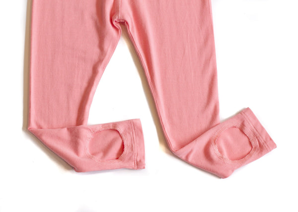 Bamboo Girl Loop Legging - Coral Pink,Bottoms,Sweet Bamboo-The Little Clothing Company