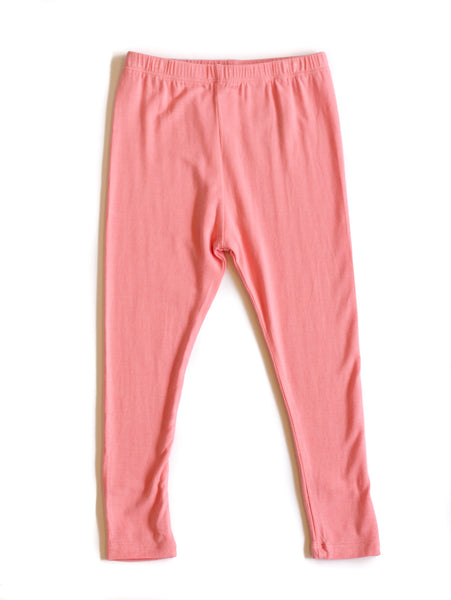 Bamboo Girl Loop Legging - Coral Pink,Bottoms,Sweet Bamboo-The Little Clothing Company