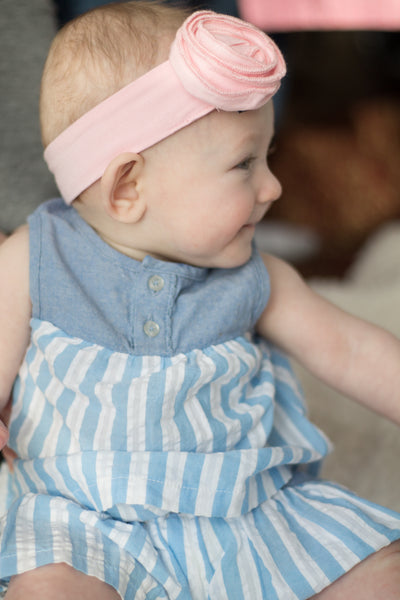 Summer Days Baby Girl Blue Stripe Shorts,Bottoms,Rockin' Baby-The Little Clothing Company