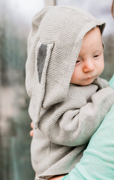 Some Bunny Loves You Baby Organic Cotton Sweater,,Earth Baby-The Little Clothing Company
