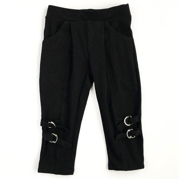 Buckles Girl Organic Cotton Black Legging,Bottoms,Art & Eden-The Little Clothing Company